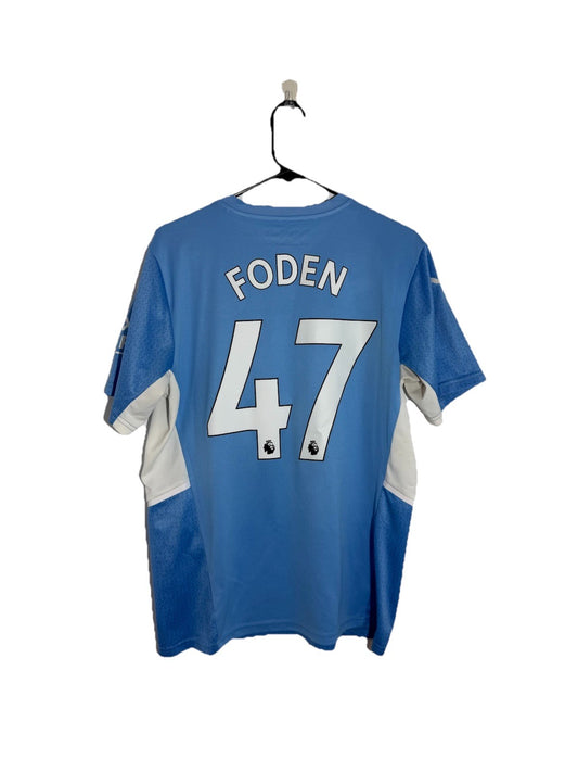 Manchester City Foden #47 2021/22 Large Home Shirt Excellent Condition 759202-01