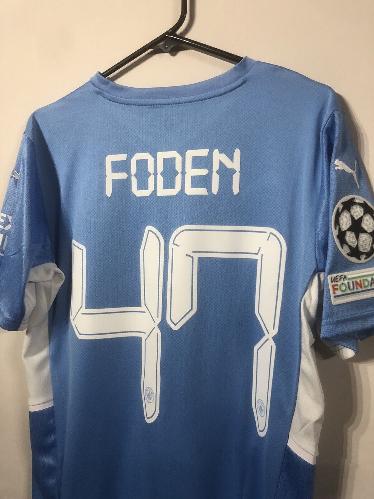 Foden #47 Manchester City 2021/22 Medium Home Champions League Shirt Puma BNWT