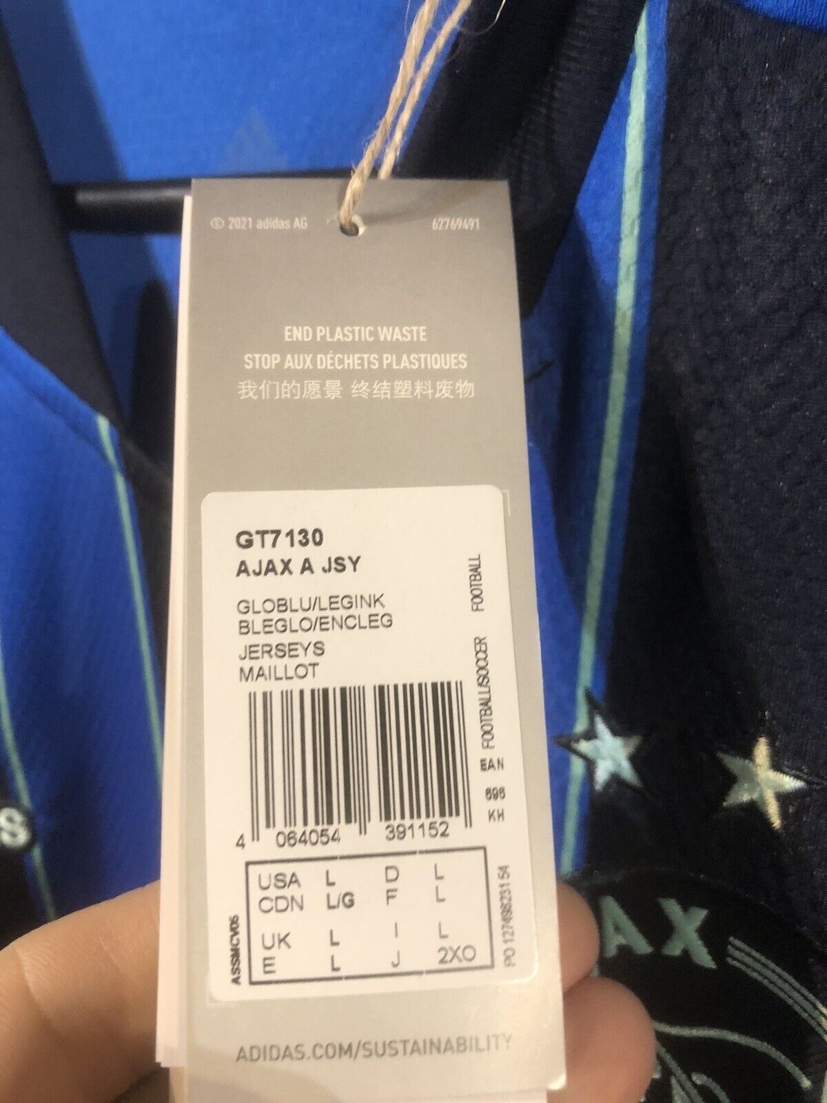 Klaasen #6 Ajax Amsterdam BNWT Large 2021/22 Away Shirt Jersey