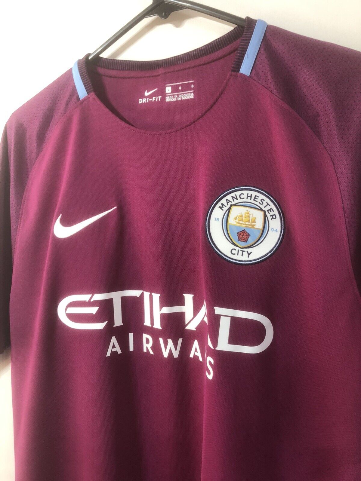 Silva #21 Manchester City 2017/18 Large Away Shirt Exc Condition 847260-667