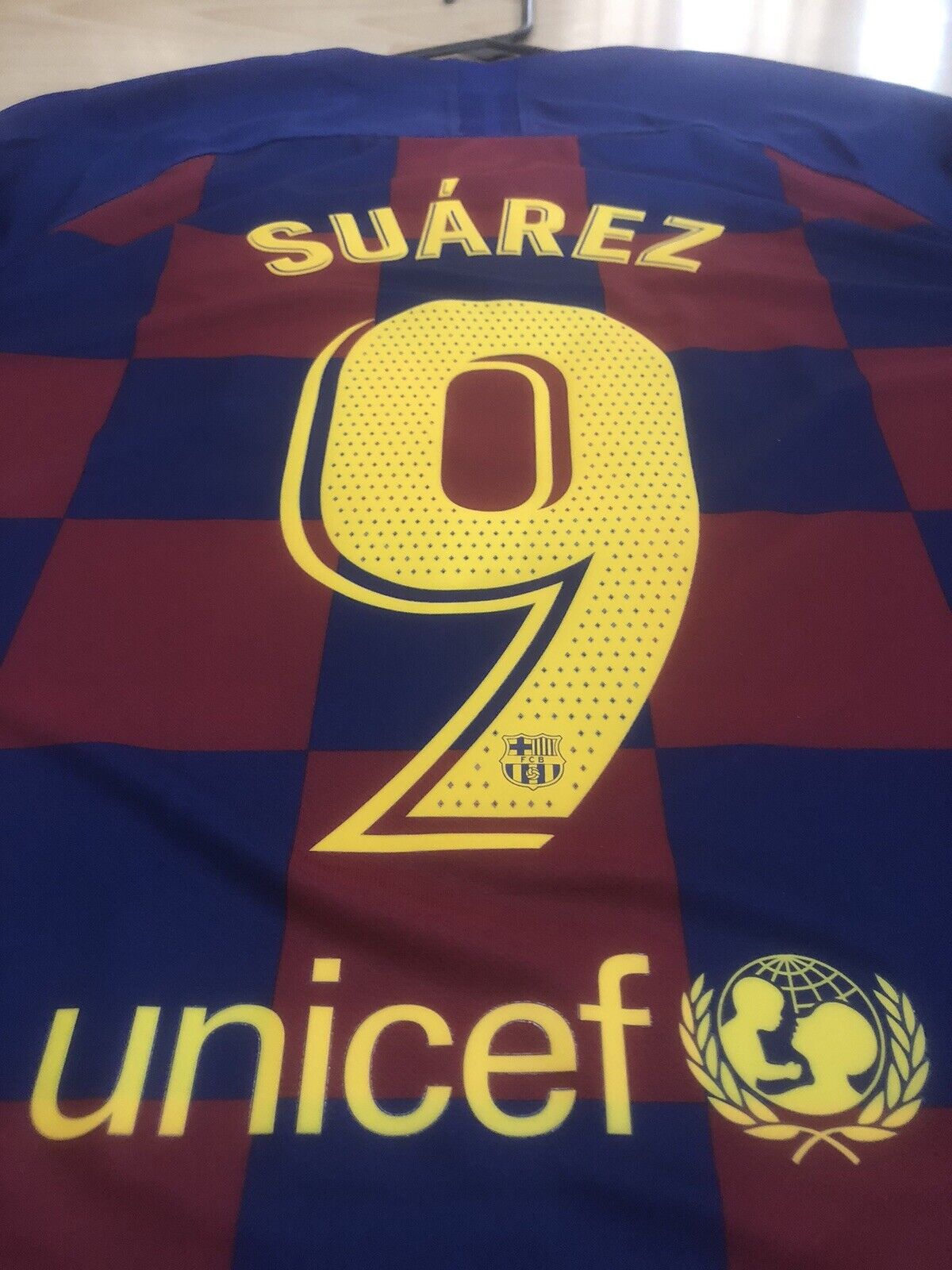Suarez 9 Barcelona Xl 2019 20 Home Shirt Nike Excellent Condition  Aj5532 456