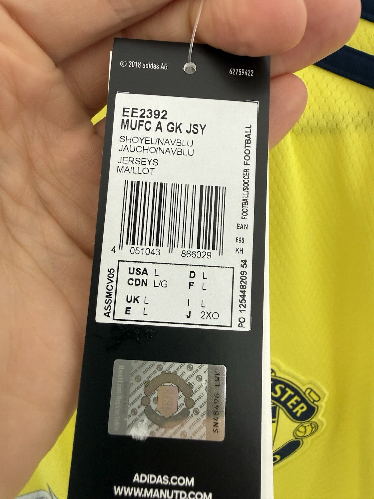 Manchester United S. Romero #22 2020/21 Large Away GK Shirt BNWT EE2392