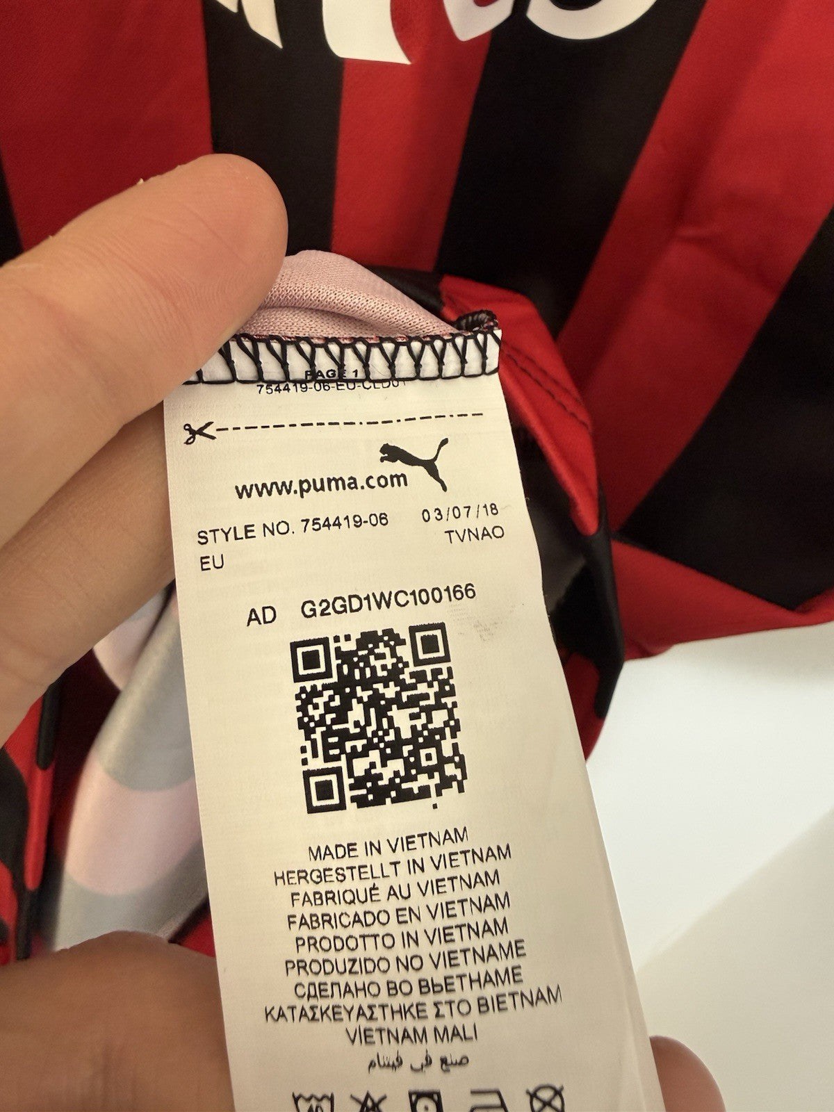 AC Milan 2018/19 XL Home Shirt Puma BNWT 754419-06