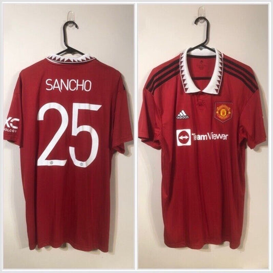 Sancho #25 Manchester United X-Large 2022/23 Home Shirt Excellent Condition