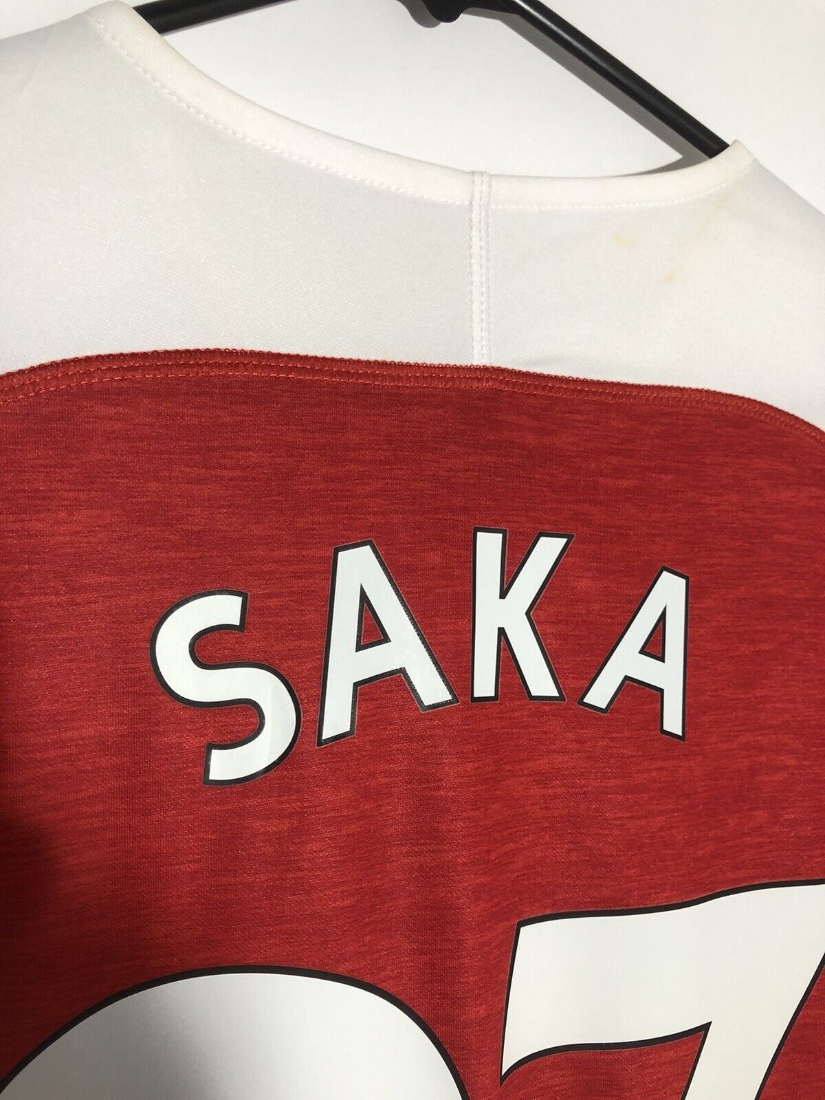 Saka #87 Arsenal 2018/19 Large Home Shirt Puma Excellent Condition 753209-12