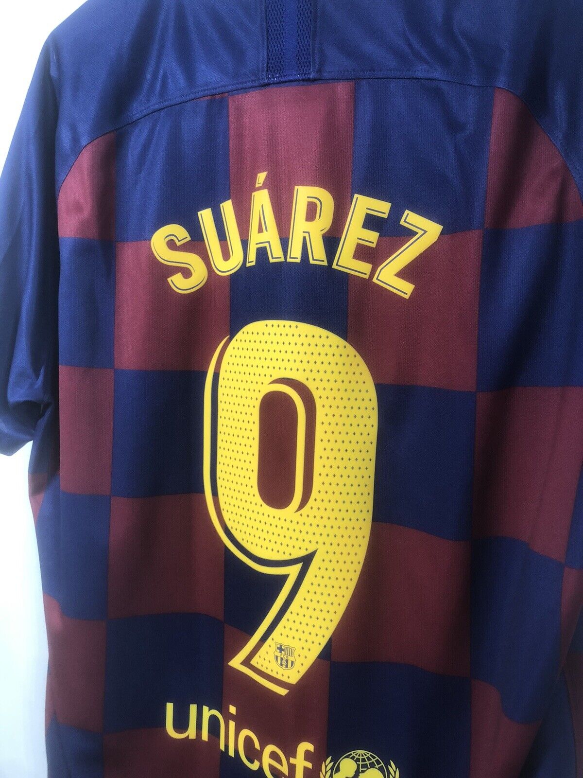 Suarez 9 Barcelona Xl 2019 20 Home Shirt Nike Excellent Condition  Aj5532 456