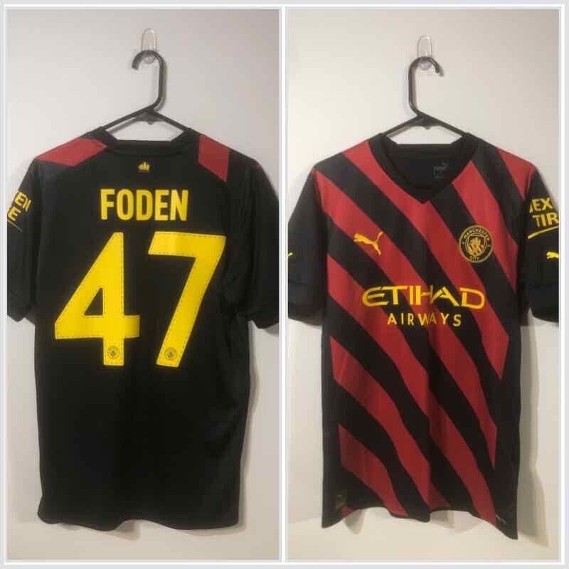 Foden #47 Manchester City Treble 2022/23 Medium Away Football Shirt BNWT