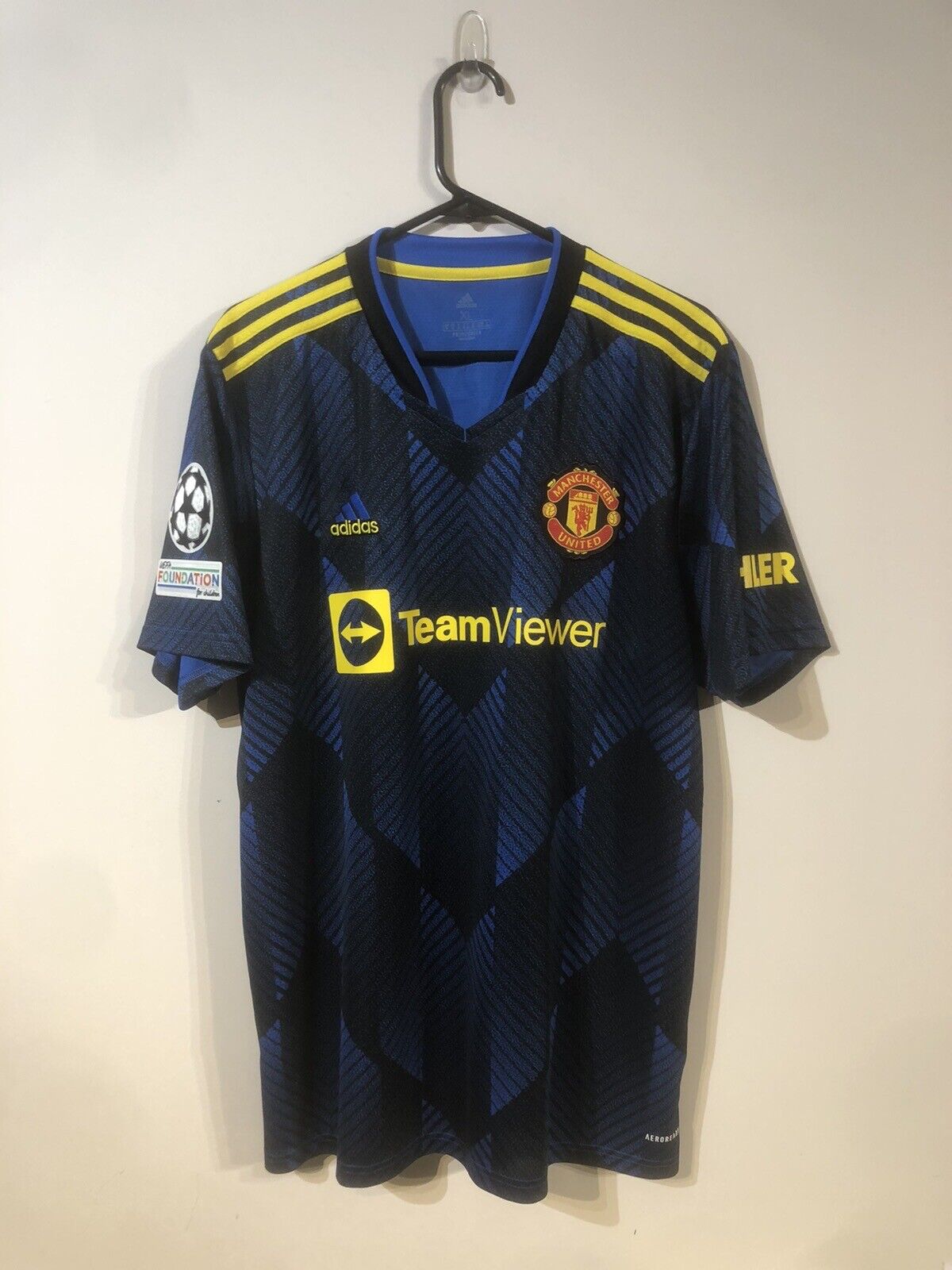 Ronaldo #7 Manchester United X-Large 2021/22 CL 3rd Shirt BNWT