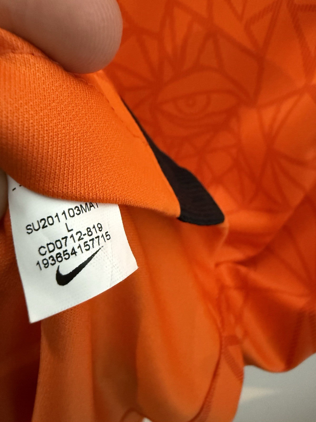 Netherlands De Ligt #3 2021 Large Home Shirt Nike Excellent Condition CD0712-819