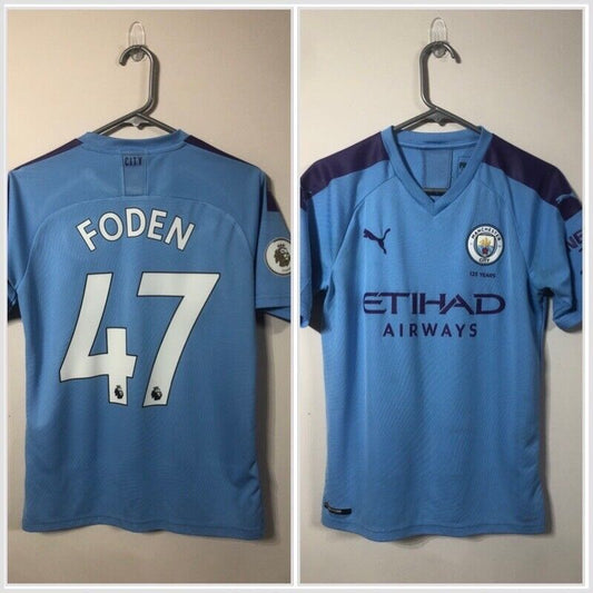 Foden #47 Manchester City 2019/20 Small Home Shirt Very Good Condition 755586-01