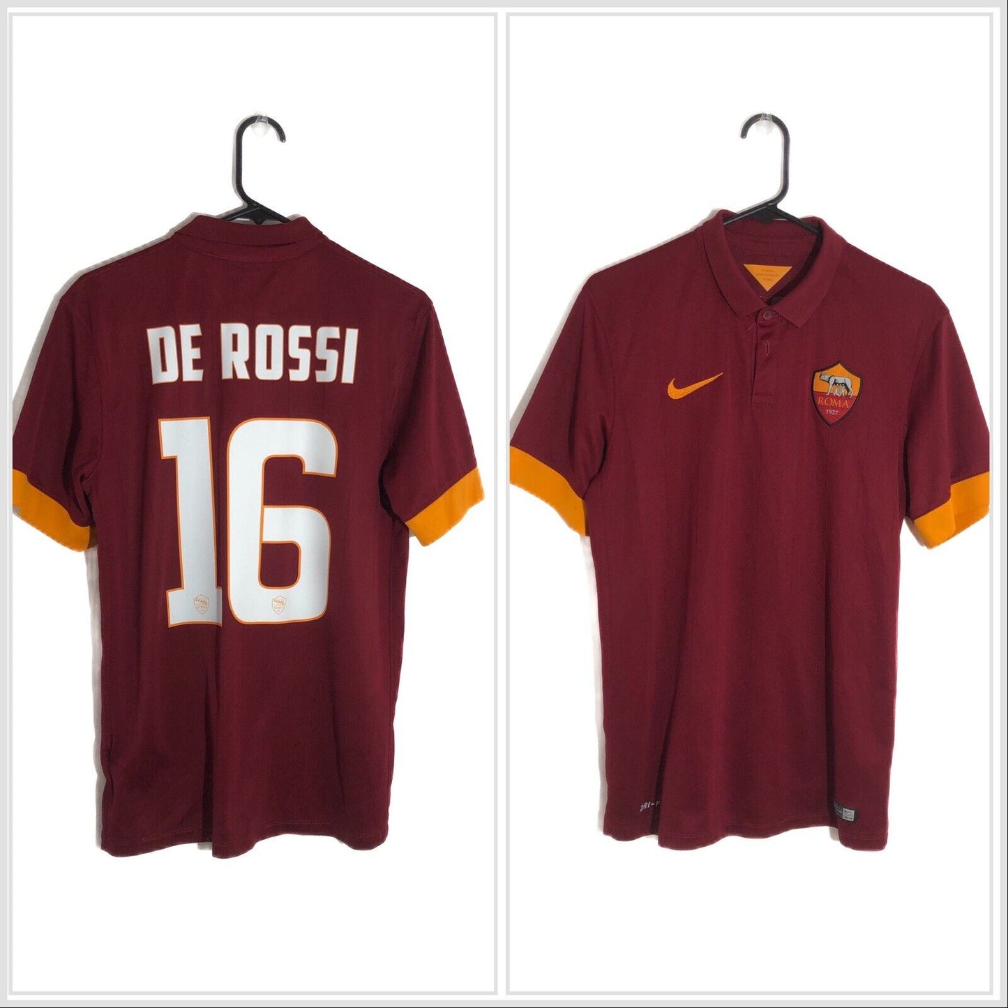 De Rossi 16 AS Roma 2014 15 Home Medium Shirt Very Good Condition 635811 678