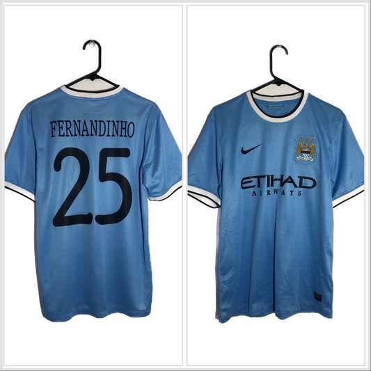 Fernandinho 25 Manchester City 2013 14 Medium Home Excellent Conditio 574863 489
