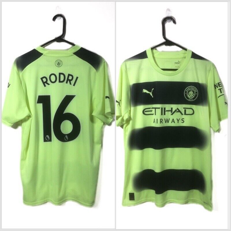 Rodri 16 Manchester City 2022 23 Large 3rd Shirt Excellent Condition 765734 03
