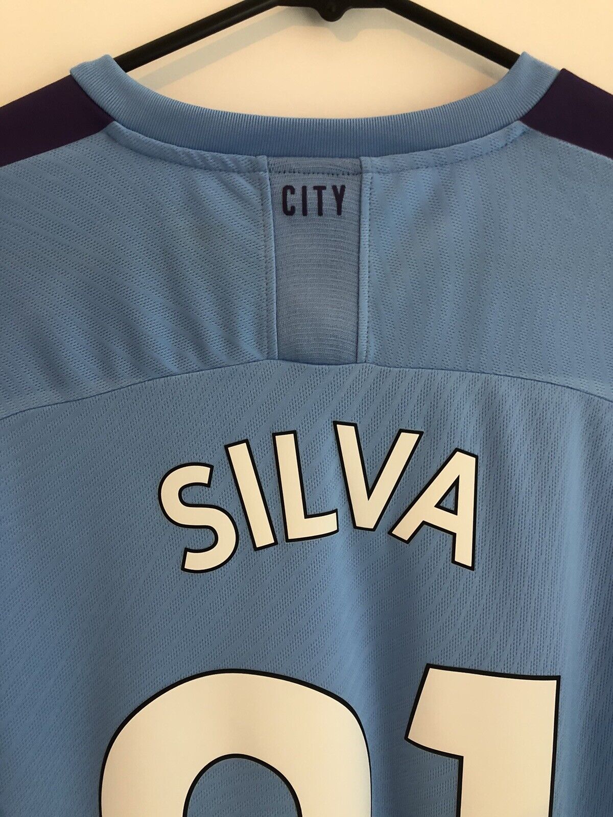 Silva 21 Manchester City 2019 20 Xl Home Shirt Excellent Condition 755586 01