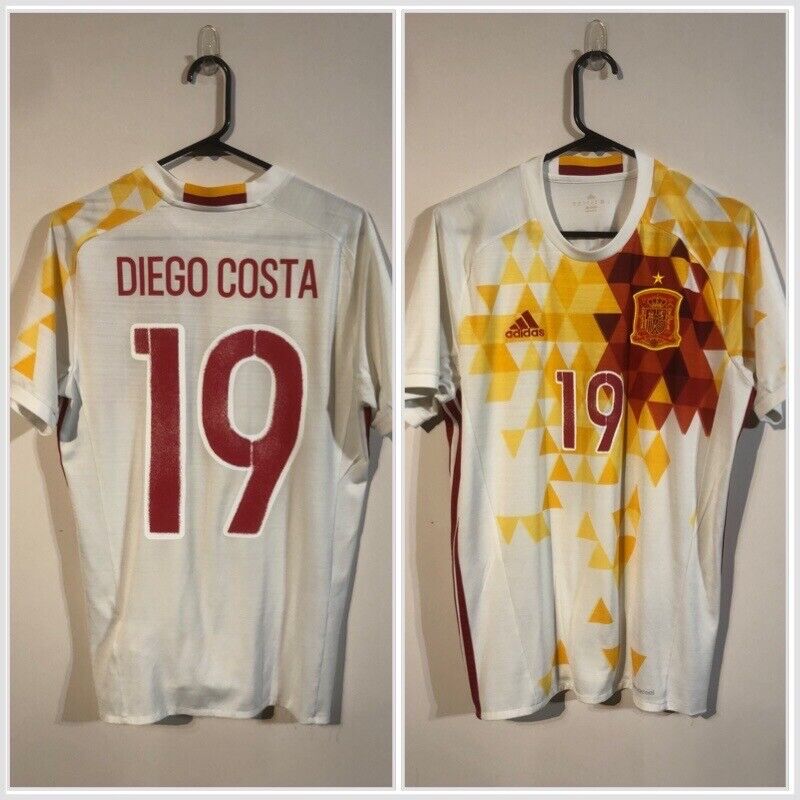 Diego Costa #19 Spain 2016 Away Medium Shirt Adidas Very Good Condition