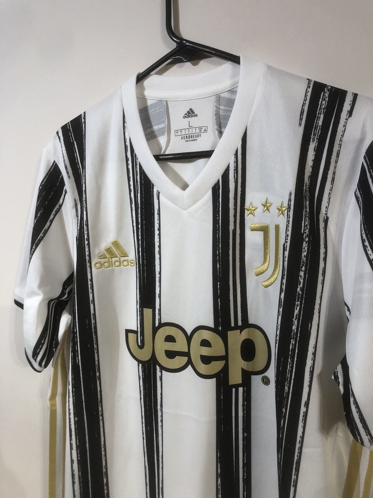 Kulusevski #44 Juventus 2020/21 Large Home Football Shirt Adidas BNWT