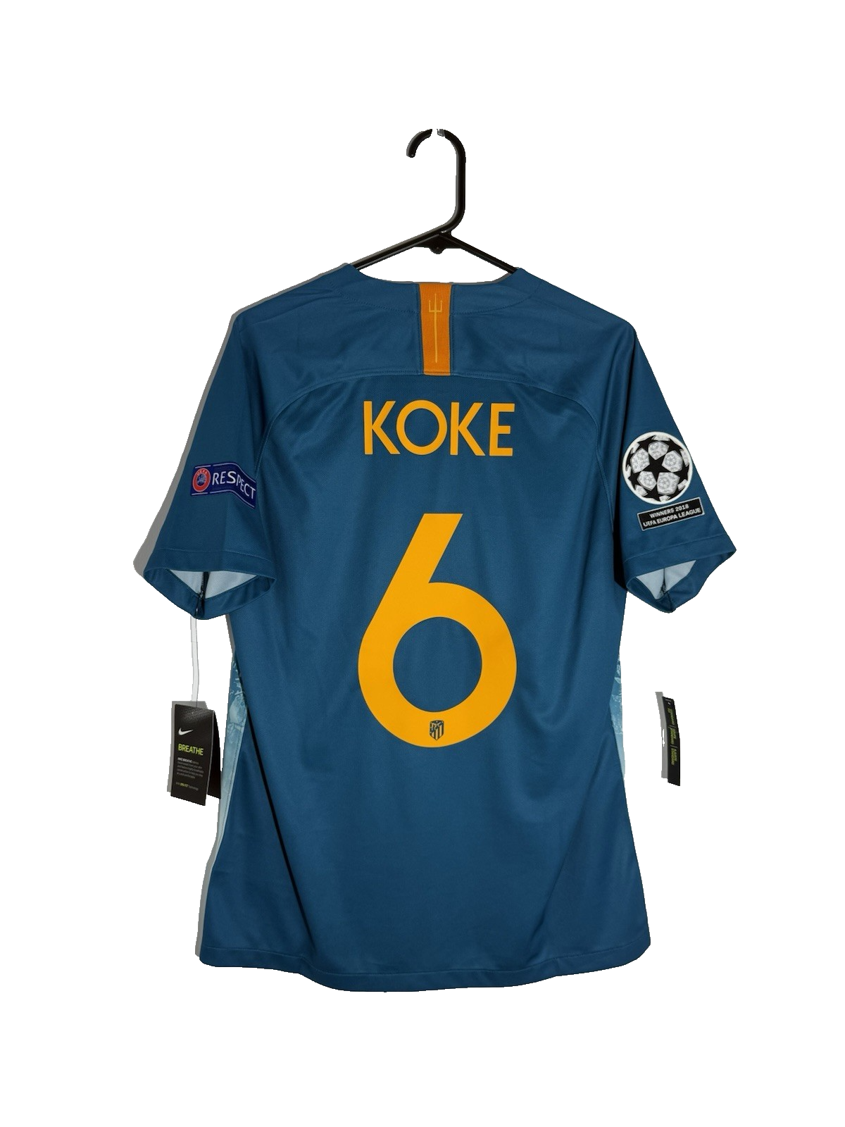 Atletico Madrid Koke #6 2018/19 Medium CL 3rd Shirt BNWT 918983-302