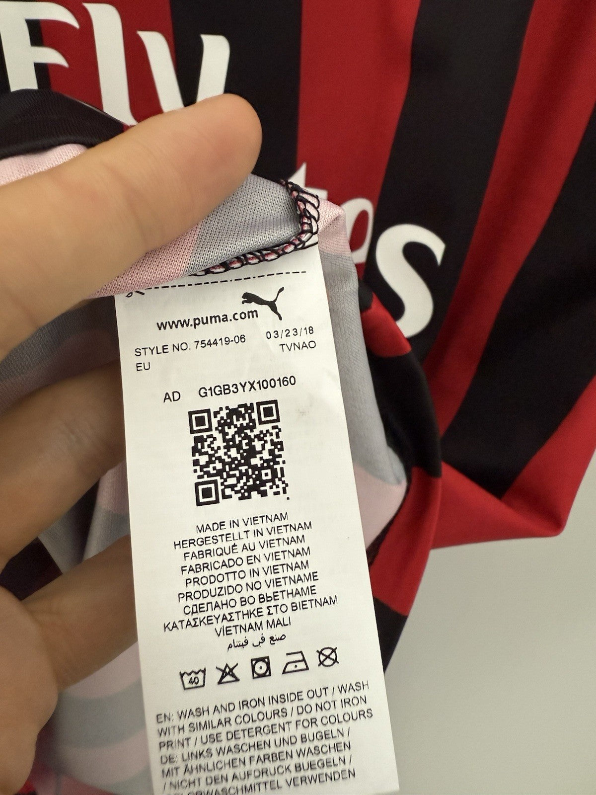 AC Milan Calabria #2 2018/19 XL Home Shirt Puma BNWT 754419-06