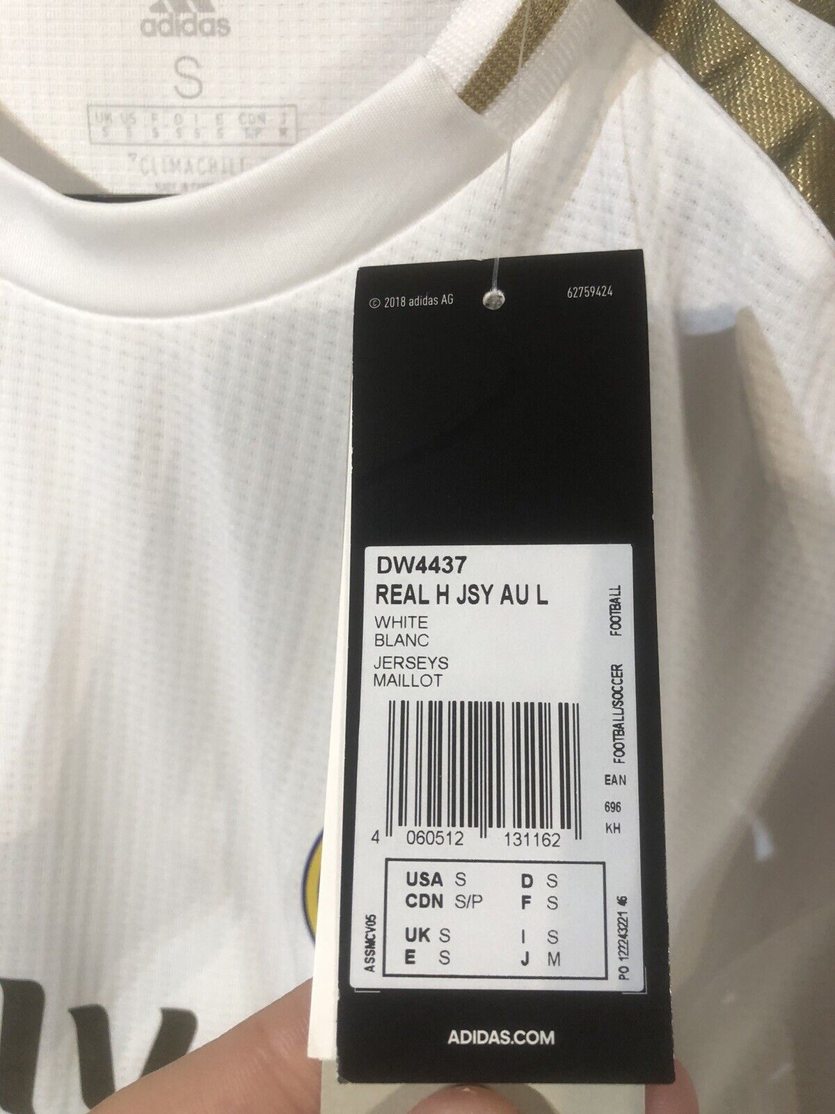 Casemiro #14 Real Madrid Euro 2019/20 Small Authentic LS Home Shirt Adidas BNWT