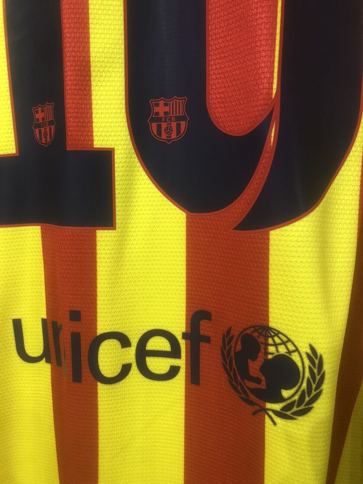 Messi 10 Barcelona 2013 14 Xl Away Shirt Excellent Condition 532823 703