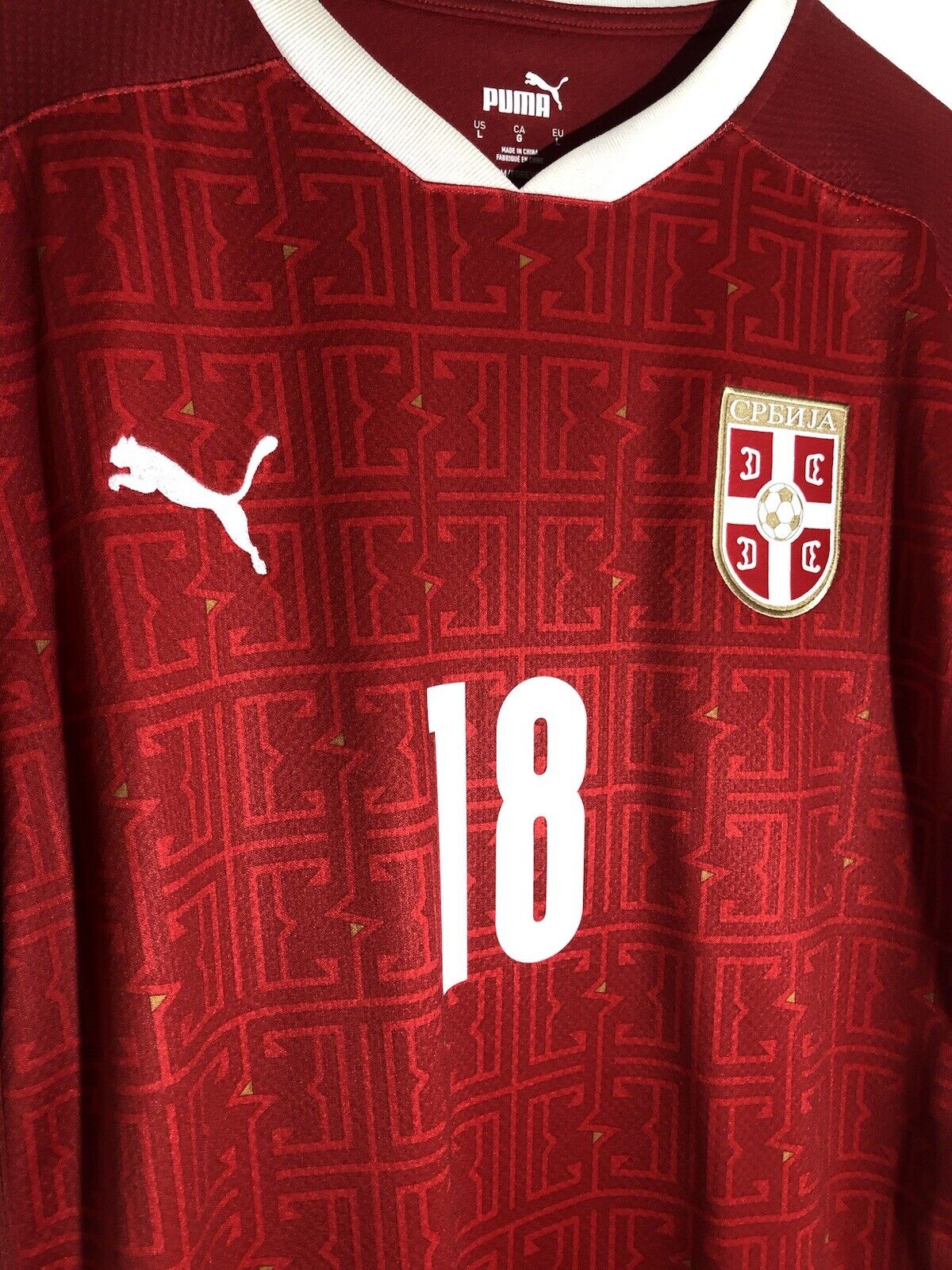 Vlahovic 18 Serbia 2020 21 Large Home Shirt Puma Excellent Condition 756515 01