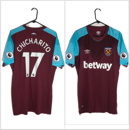 Chicharito 17 West Ham United 2017 18 Large Home Shirt Umbro Excellent Condition