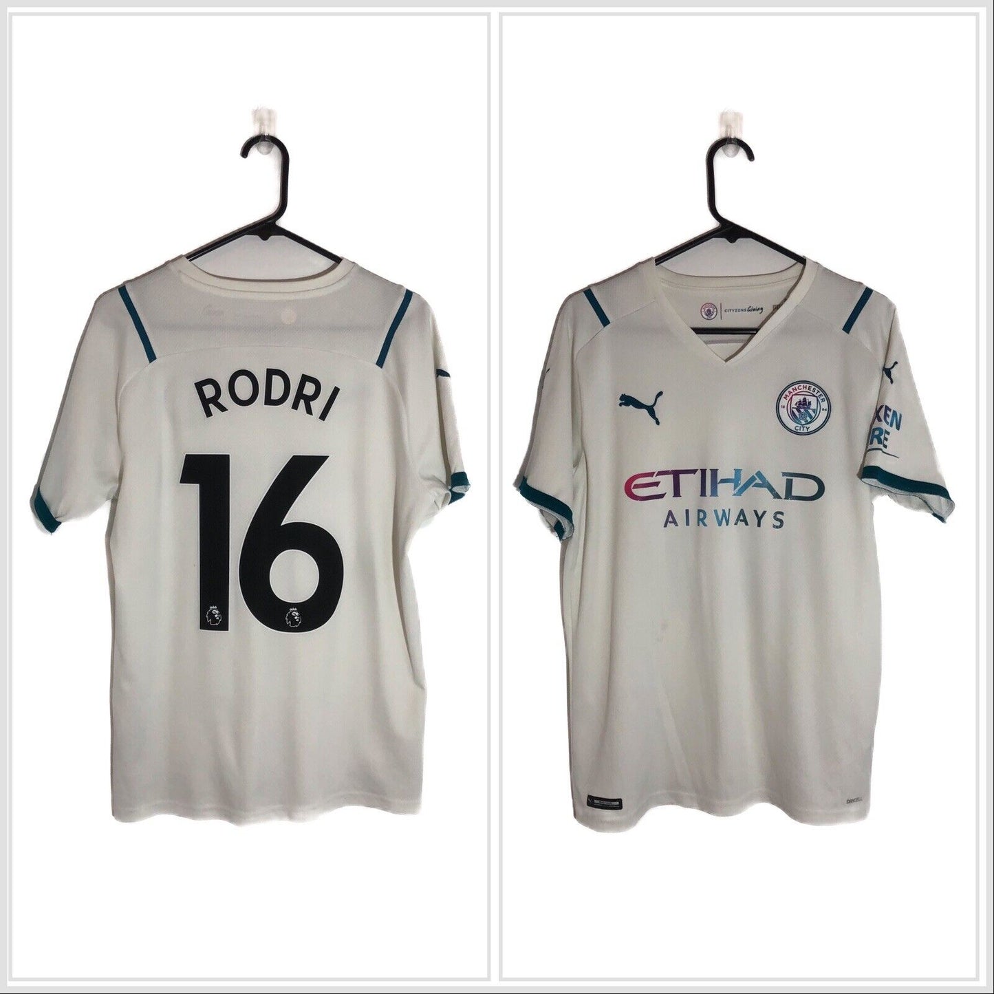 Rodri 16 Manchester City 2021 22 Medium Away Excellent Condition 759211 02