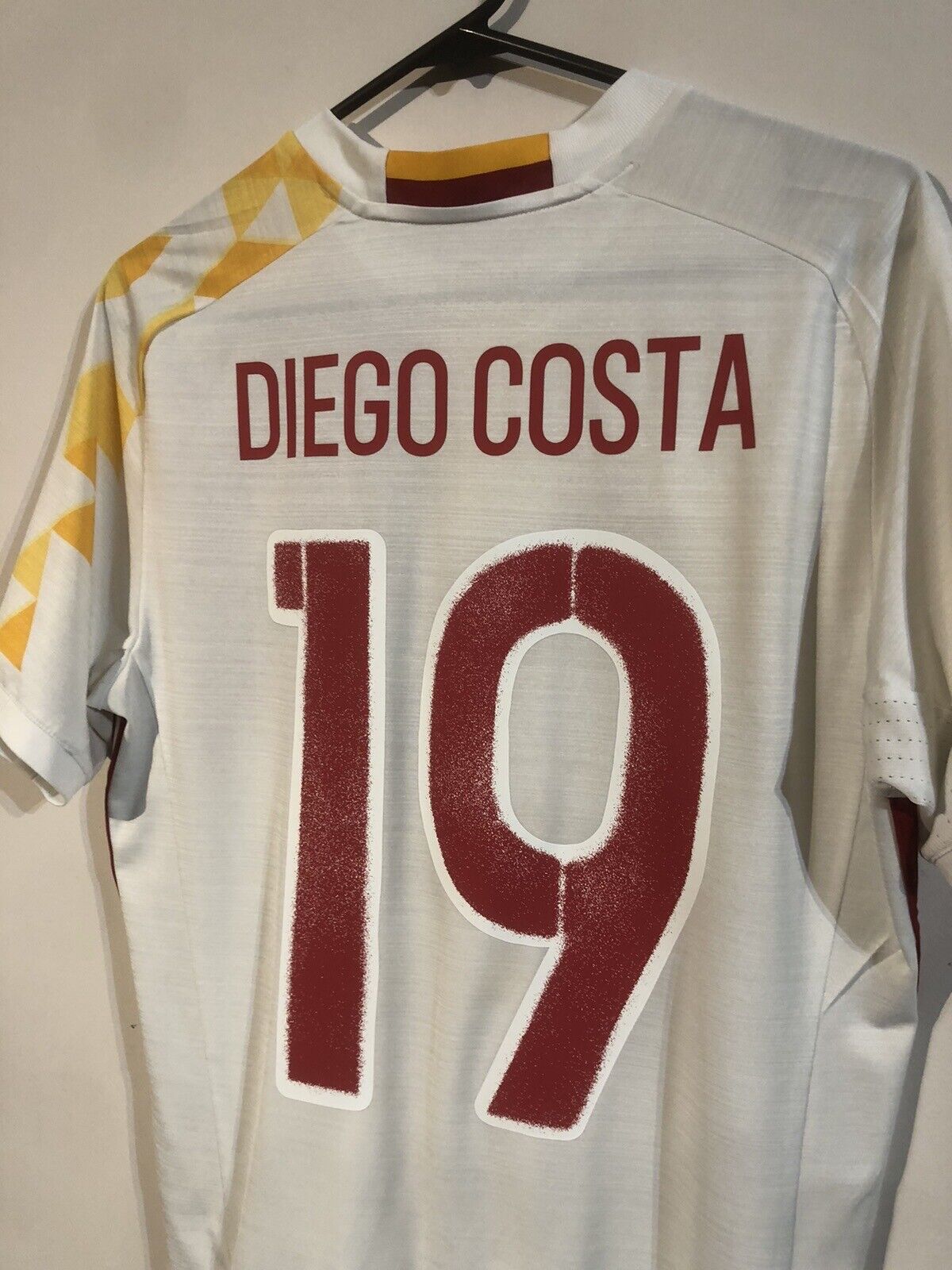Diego Costa #19 Spain 2016 Away Medium Shirt Adidas Very Good Condition