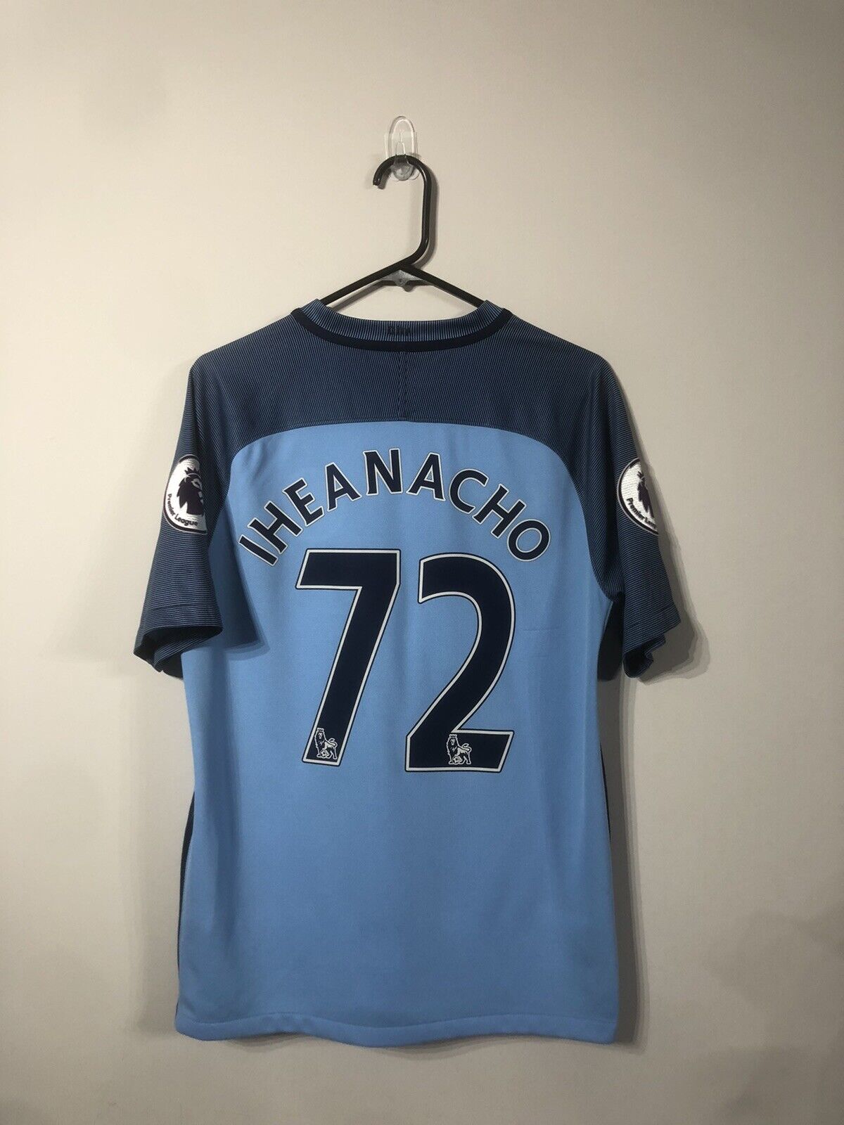 Iheanacho #72 Manchester City 2016/17 Medium Home Shirt Excellent Condition