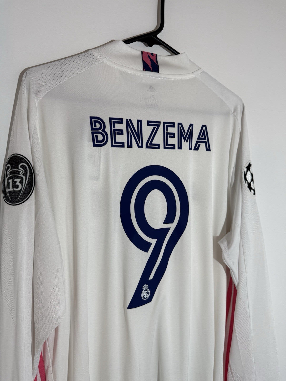 Real Madrid Benzema #9 2020/21 XL LS Home CL Shirt BNWT FQ7473