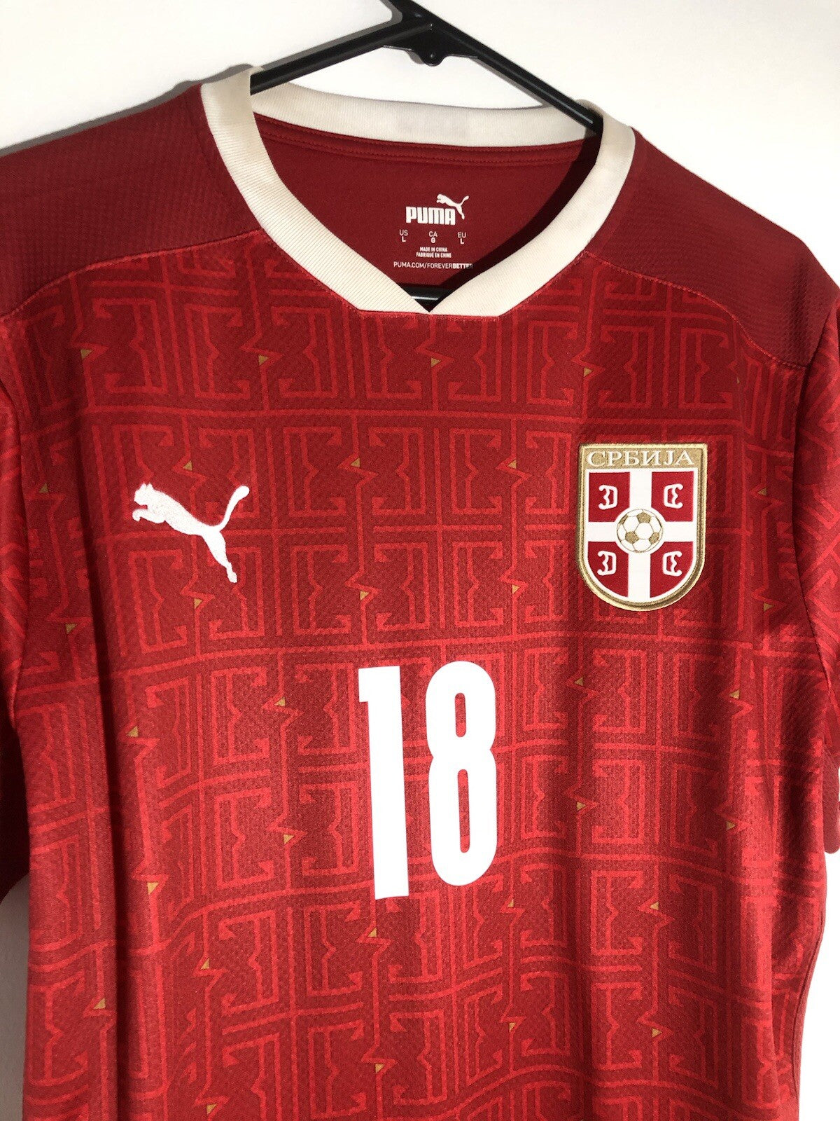 Serbia Vlahovic #18 2020/21 Large Home Shirt Puma Excellent Condition 756515-01