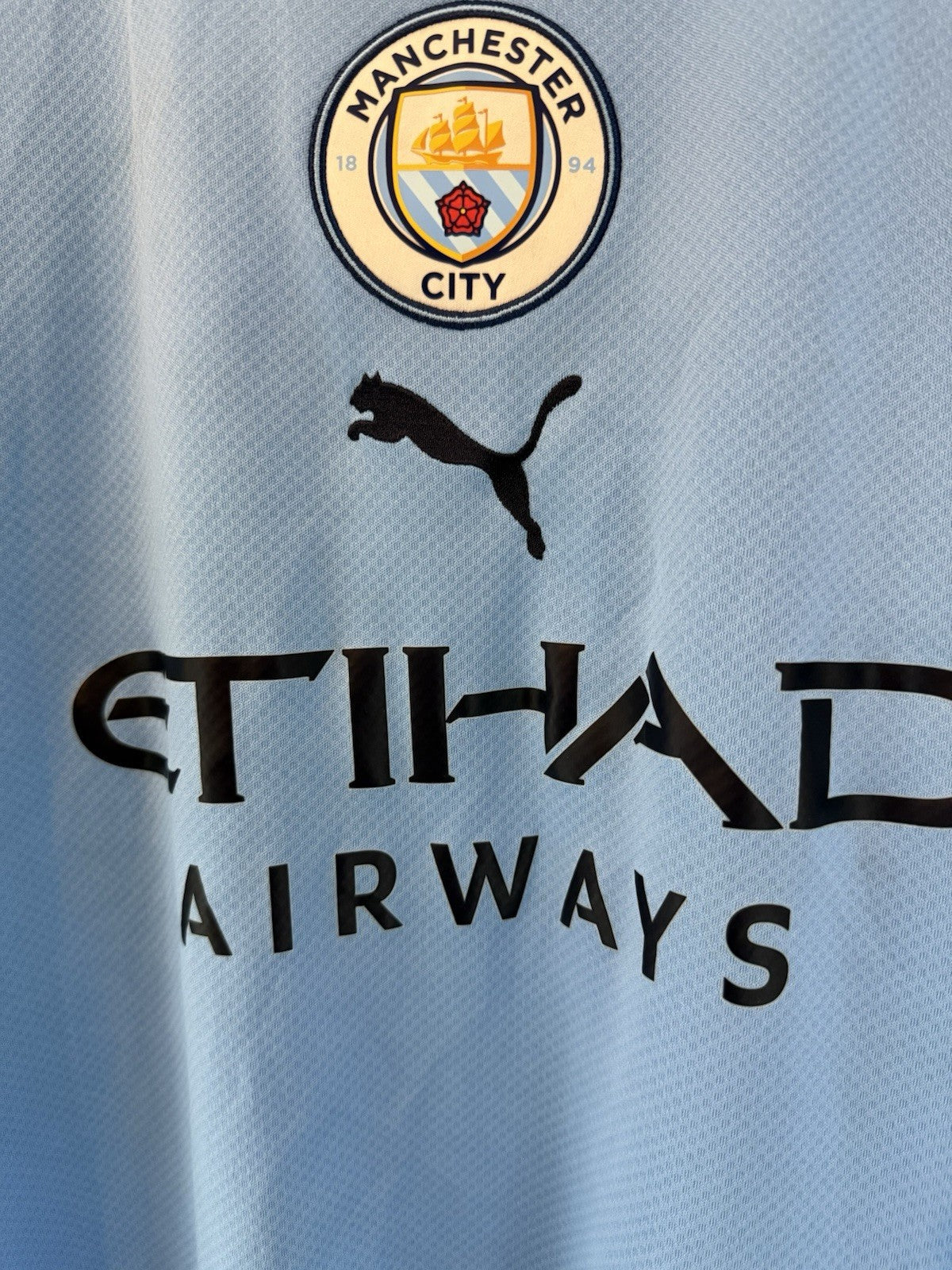 Man City J. Alvarez #19 2022/23 Treble Small Home Excellent Condition 765710-01