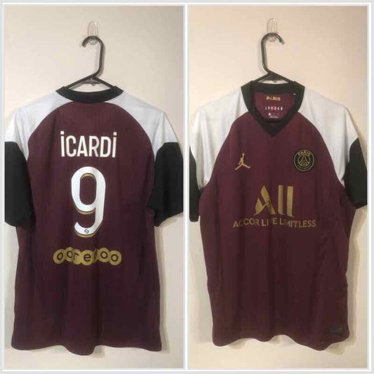 Icardi #9 Paris St Germain 2020/21 Large 3rd Football Shirt Very Good Condition