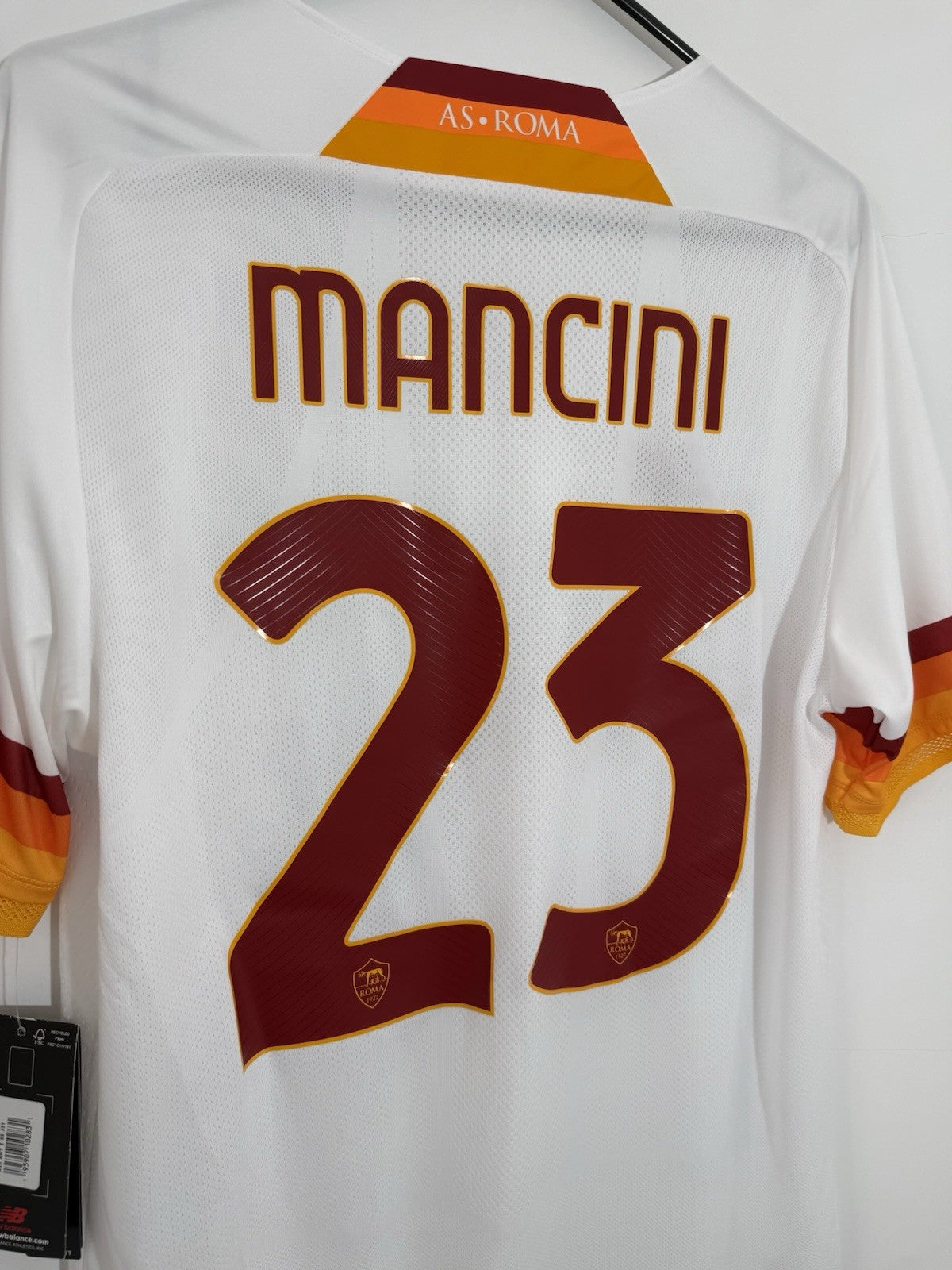 AS Roma Mancini #23 2021/22 XL Away Authentic Shirt New Balance BNWT MT130235