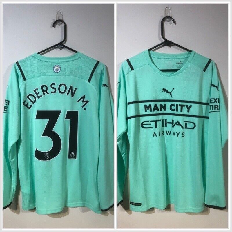 Ederson M. #31 Manchester City 2021/22 Medium L/S Goalkeeper Shirt BNWT