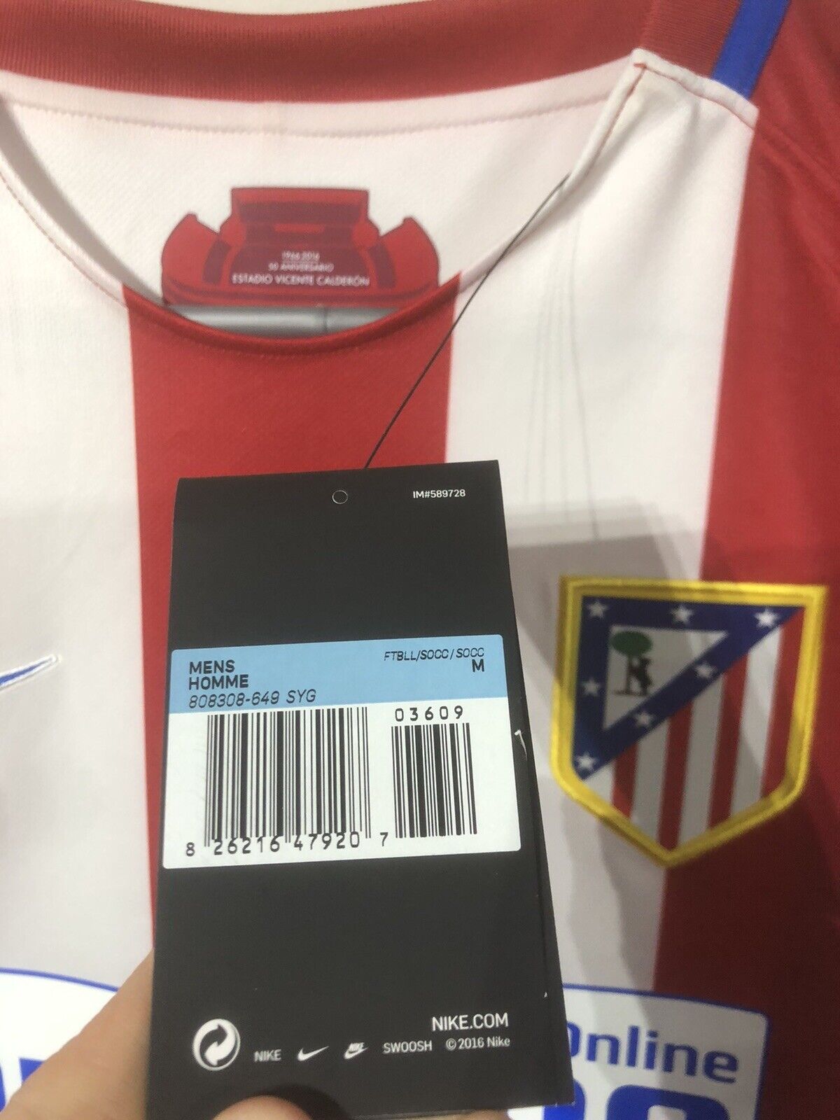Saul #8 Atletico Madrid 2016/17 Medium Home Shirt Jersey Nike BNWT 808308-649