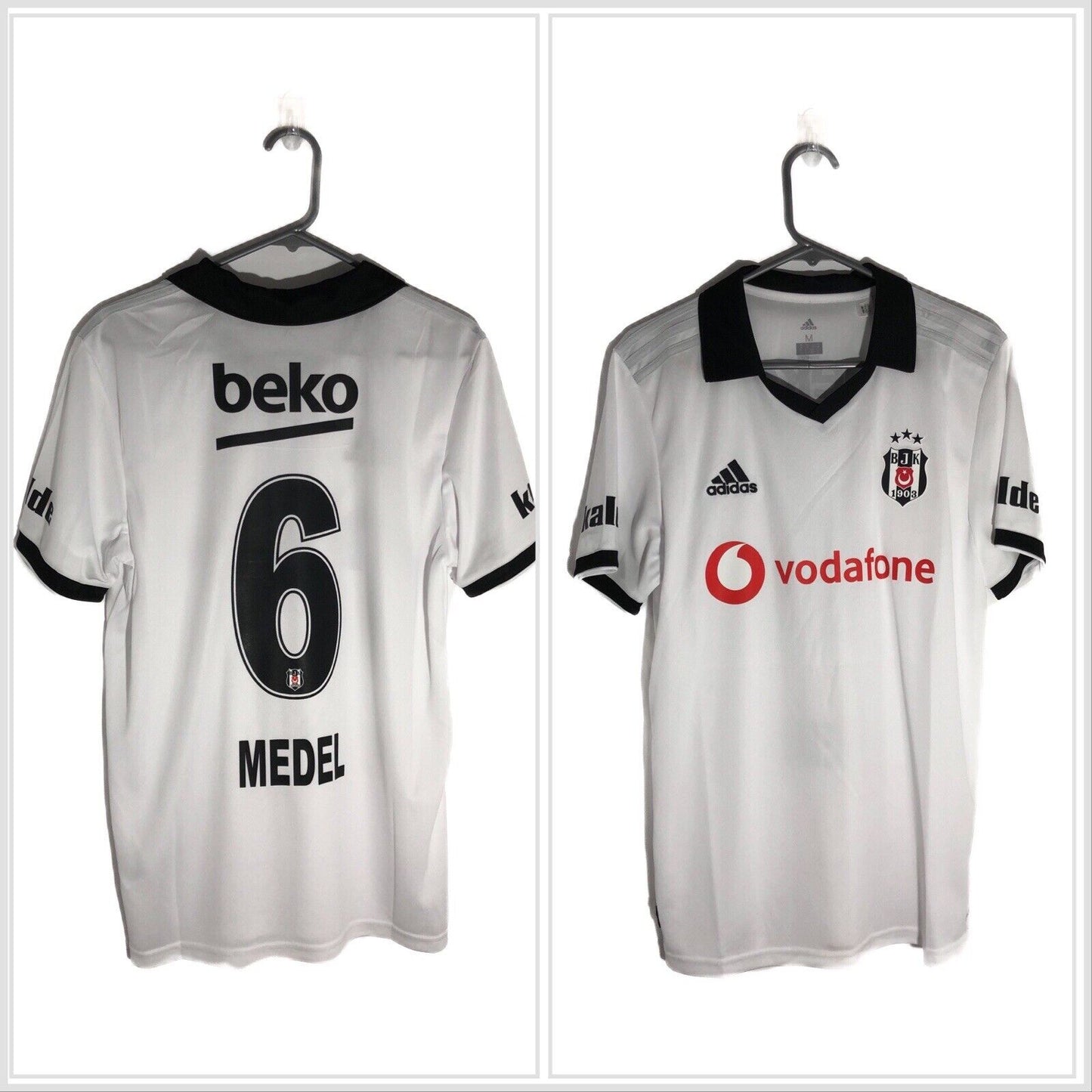 Medel 6 Besiktas Medium Home 2018 19 Shirt Adidas Excellent Condition Cg0691