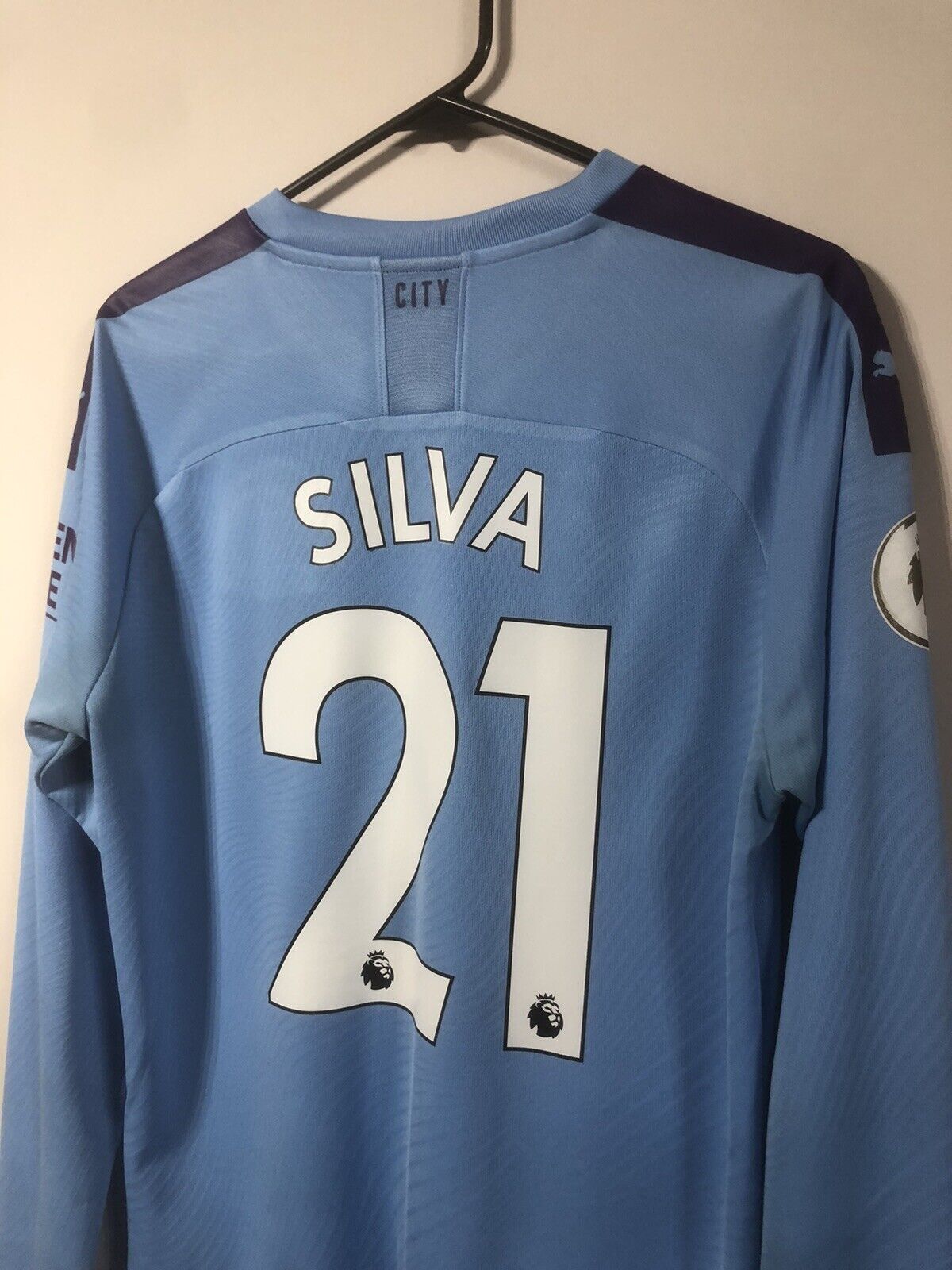 Silva #21 Manchester City 2019/20 Medium Home Shirt Puma Very Good Condition