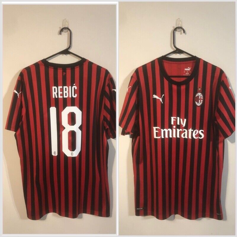 Rebic #18 AC Milan 2019/20 XL Home Football Shirt Puma Excellent Condition