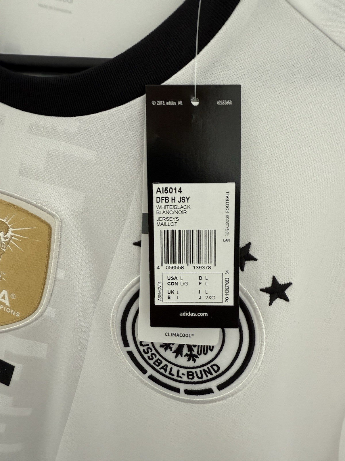 Germany Hummels #5 Euro 2016 Large Home Shirt Adidas BNWT AI5014