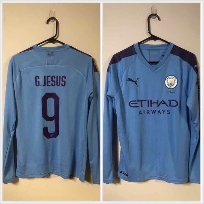 G. Jesus #9 Manchester City 2019/20 Small L/S Home Shirt Puma Excellent Conditio