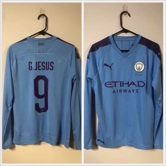 G. Jesus #9 Manchester City 2019/20 Small L/S Home Shirt Puma Excellent Conditio