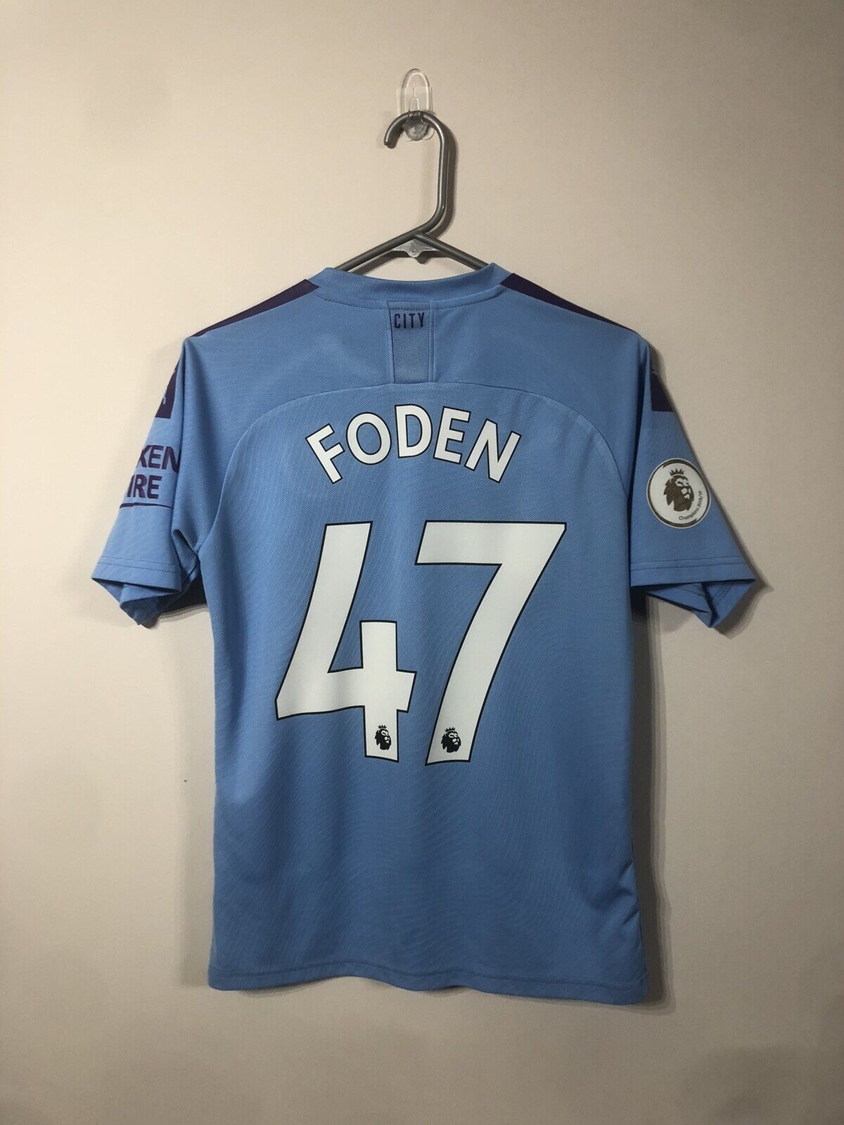 Foden #47 Manchester City 2019/20 Small Home Shirt Very Good Condition 755586-01