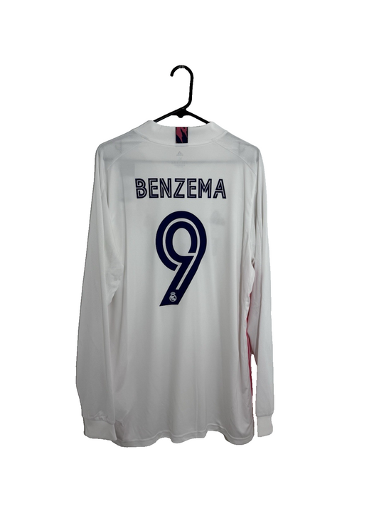 Real Madrid Benzema #9 2020/21 XL LS Home Shirt BNWT FQ7473