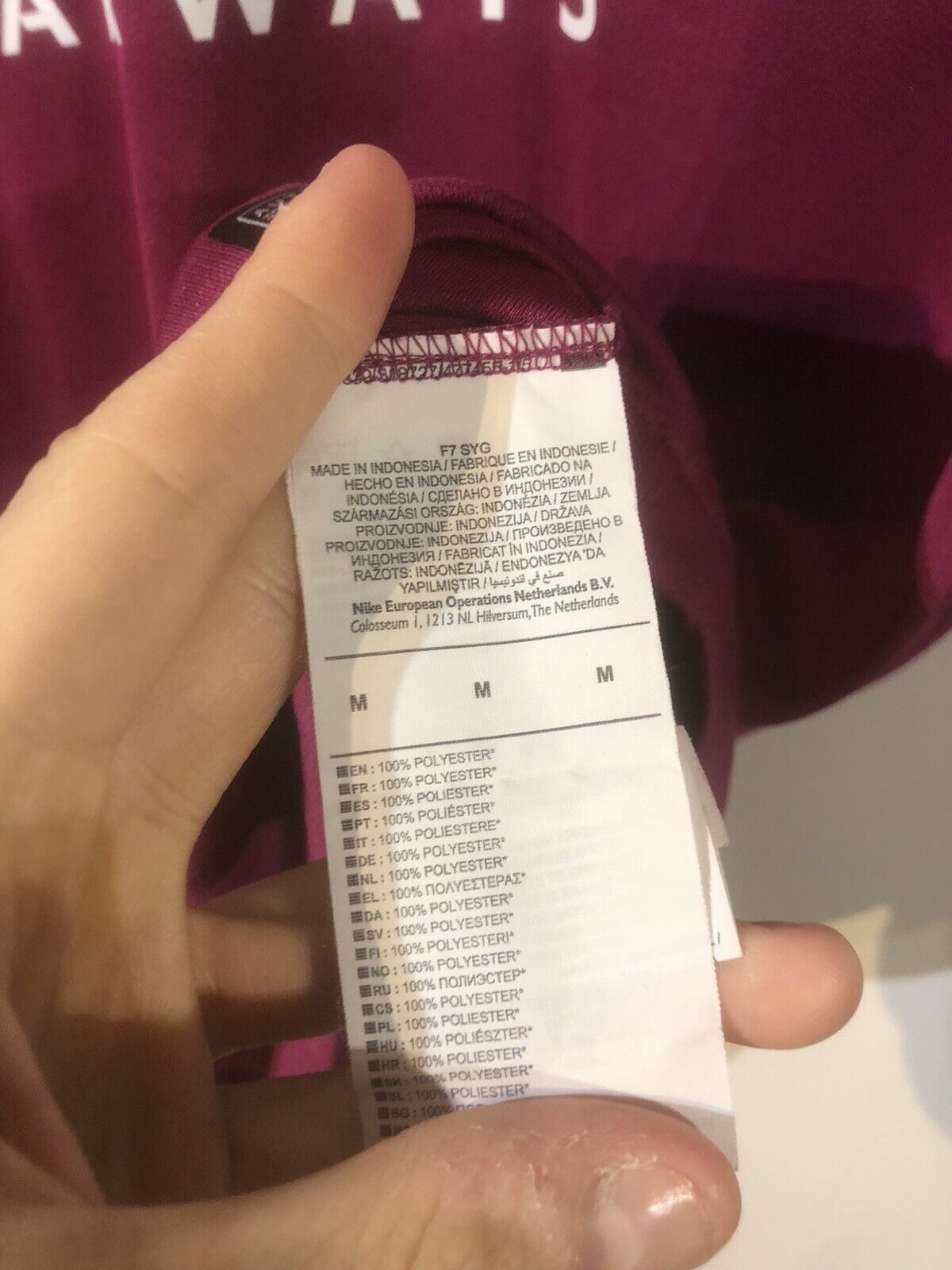 Kompany #4 Manchester City 2017/18 Medium Away Shirt Nike Excellent Condition