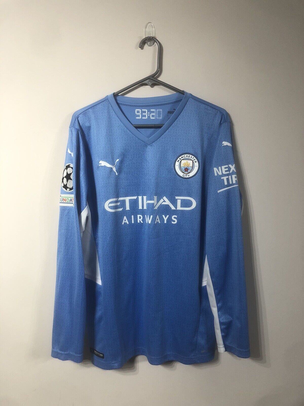 Grealish #10 Manchester City 2021/22 Large L/S Home Shirt CL Excellent Condition