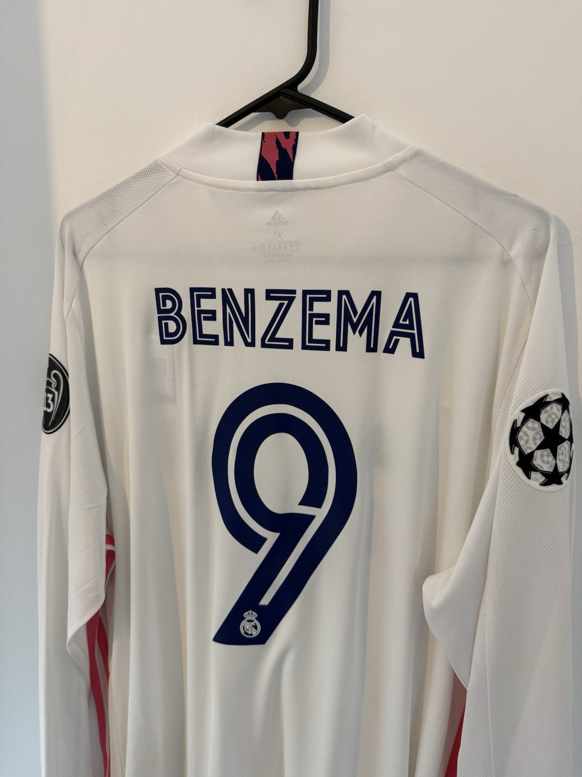 Real Madrid Benzema #9 2020/21 XL LS Home CL Shirt BNWT FQ7473