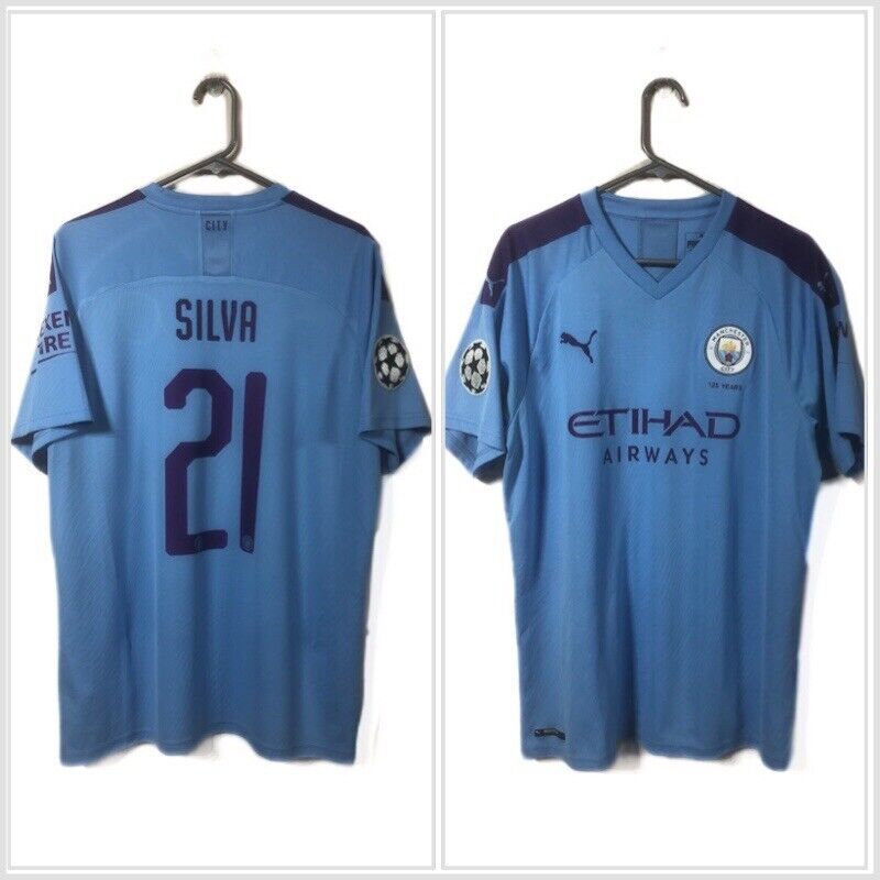 Silva 21 Manchester City 2019 20 Xl Home Shirt Excellent Condition 755586 01