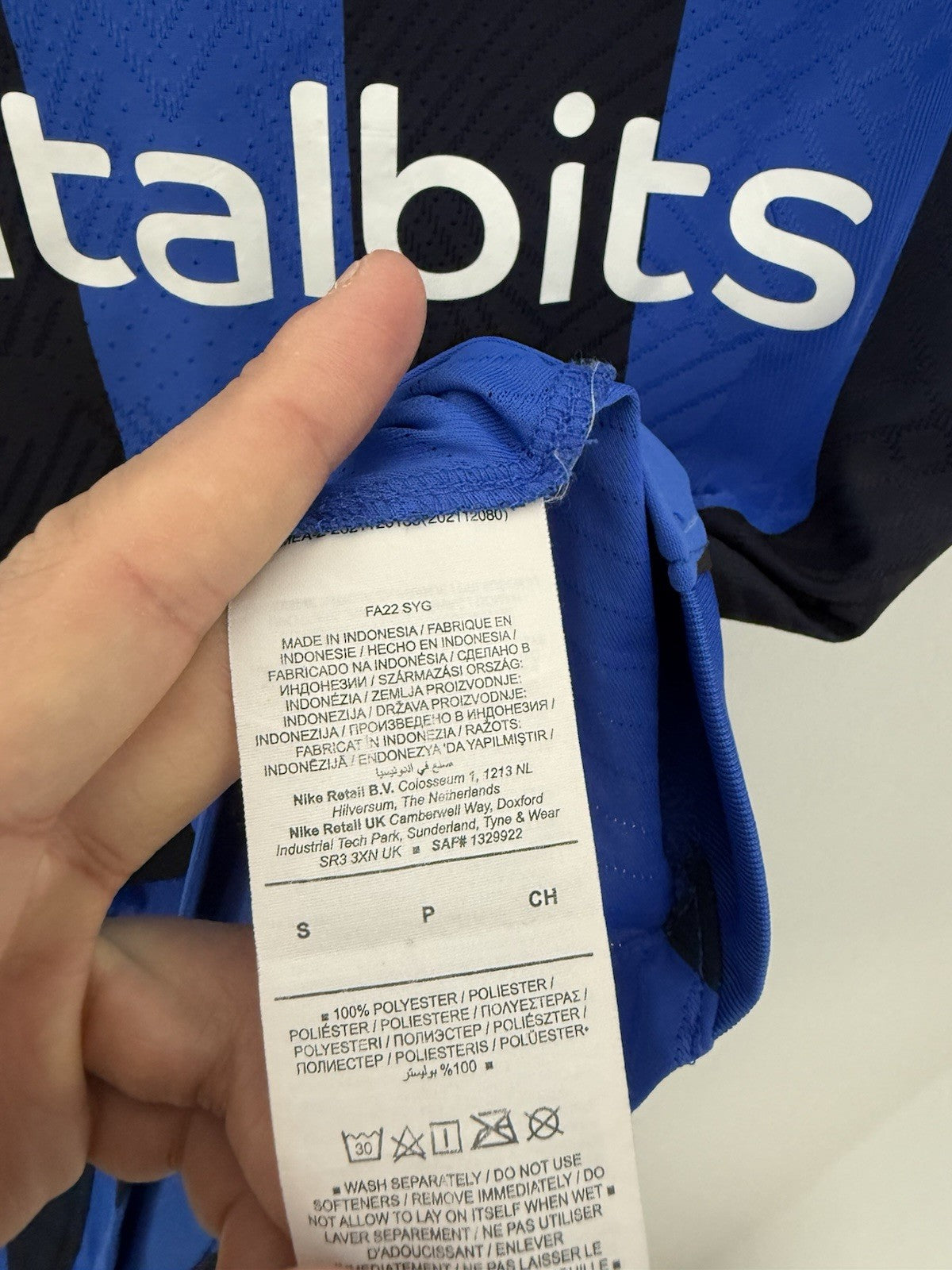 Inter Milan 2022/23 Small Vaporknit Home Shirt Excellent Condition DJ7645-409