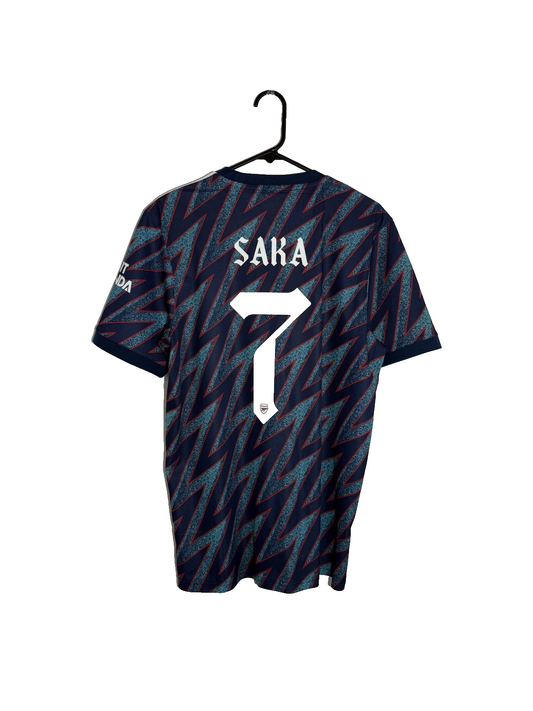 Arsenal Saka #7 2021/22 Medium Euro 3rd Shirt Adidas Excellent Condition GM0213